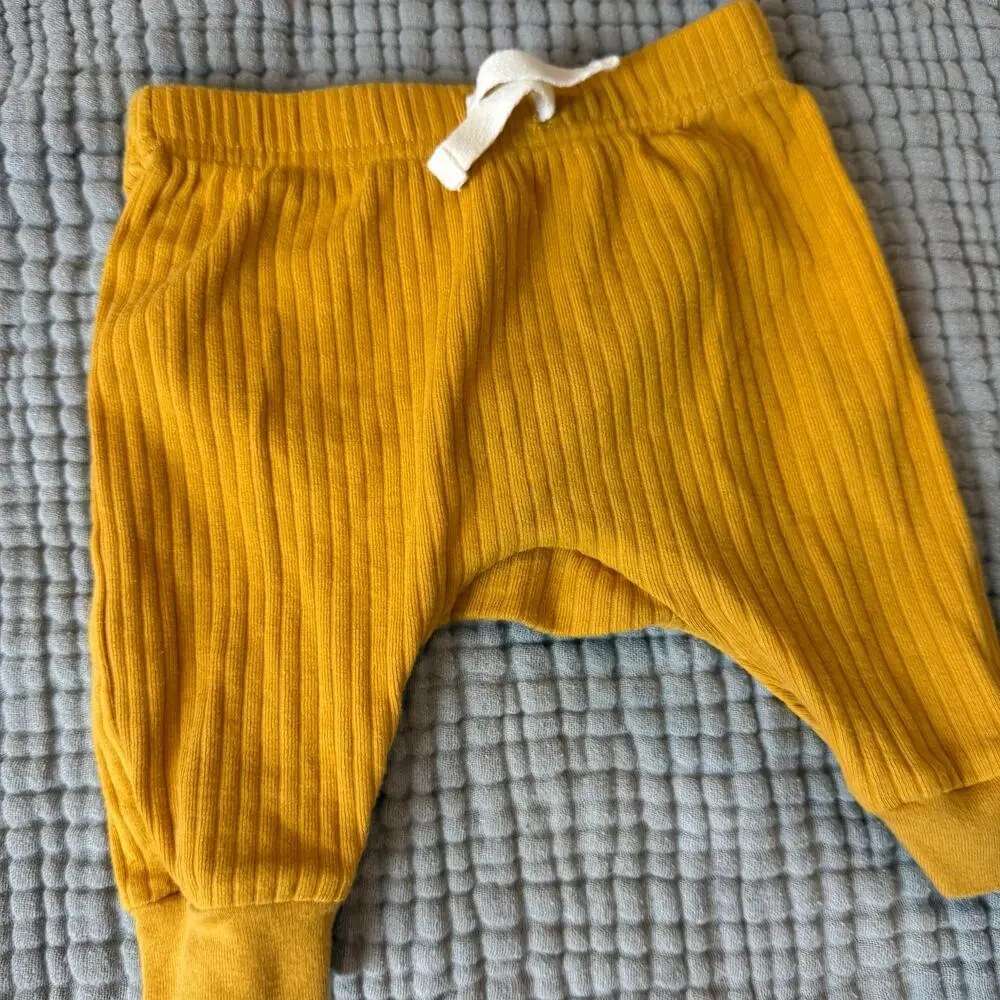 Lot 4 Pairs Baby Pants Leggings Boys 0-3 Months H&M 2-4 Months Mustard Brown